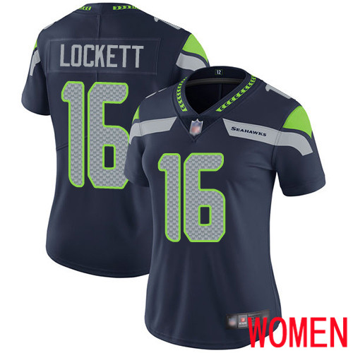 Seattle Seahawks Limited Navy Blue Women Tyler Lockett Home Jersey NFL Football #16 Vapor Untouchable